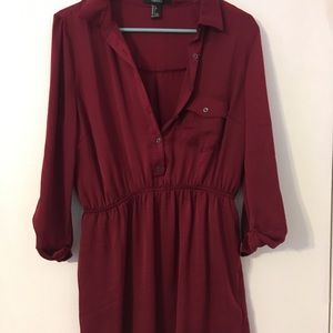 💥Silky burgundy Forever 21 dress NWOT